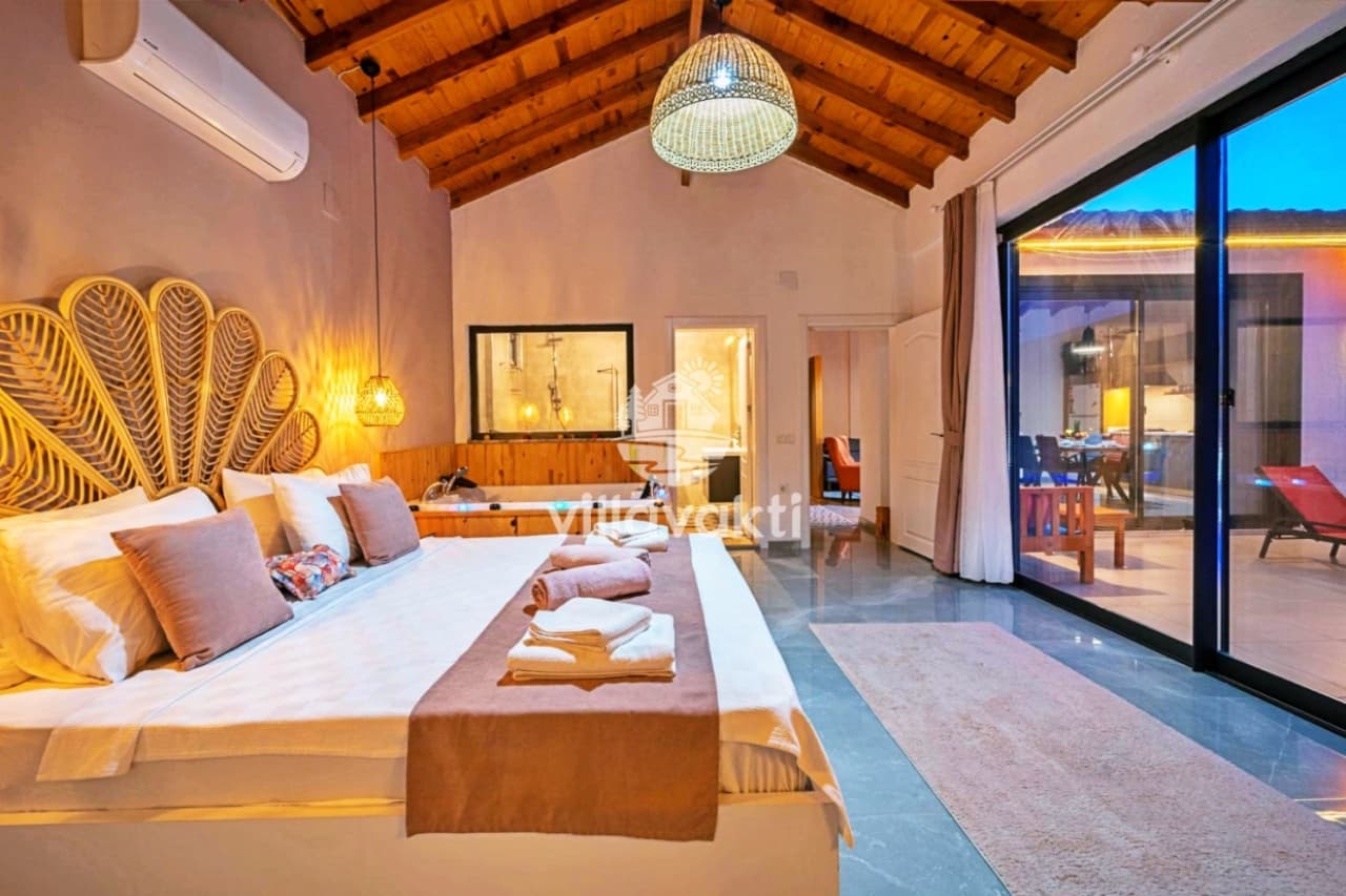 Villa Busem Sarı - Kaş Kiralık Villa, Muhafazakar Villa, Jakuzili Villa, Balayı Villası, Kalkan — 4. fotoğraf